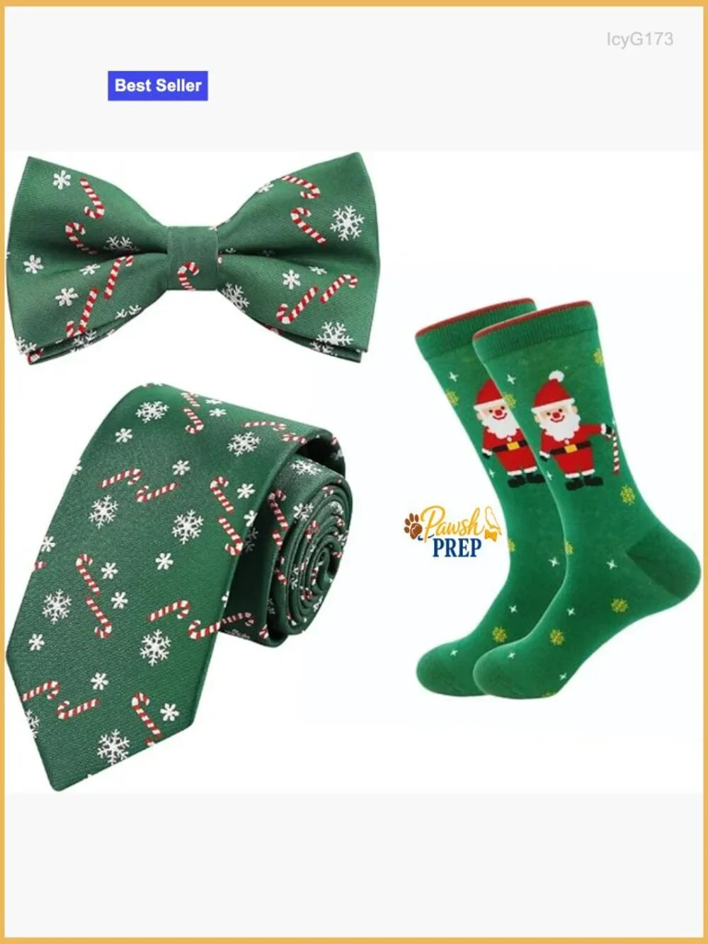 Christmas Novelty Tie Set with Bowtie Necktie and Holiday Socks
